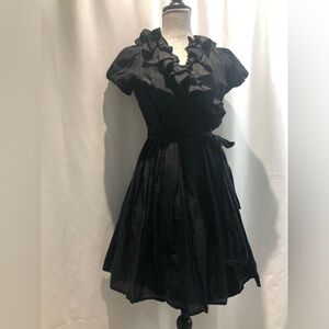 Pink Tartan Black Ruffle Mini Dress